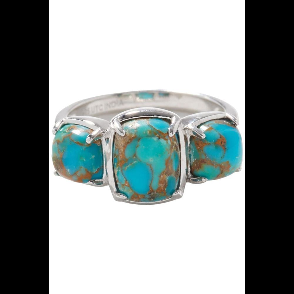 Generation Gems Sterling Silver Cabochon Gemstone Ring Turquoise